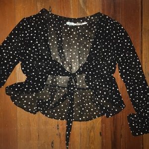 Chiffon tie front blouse